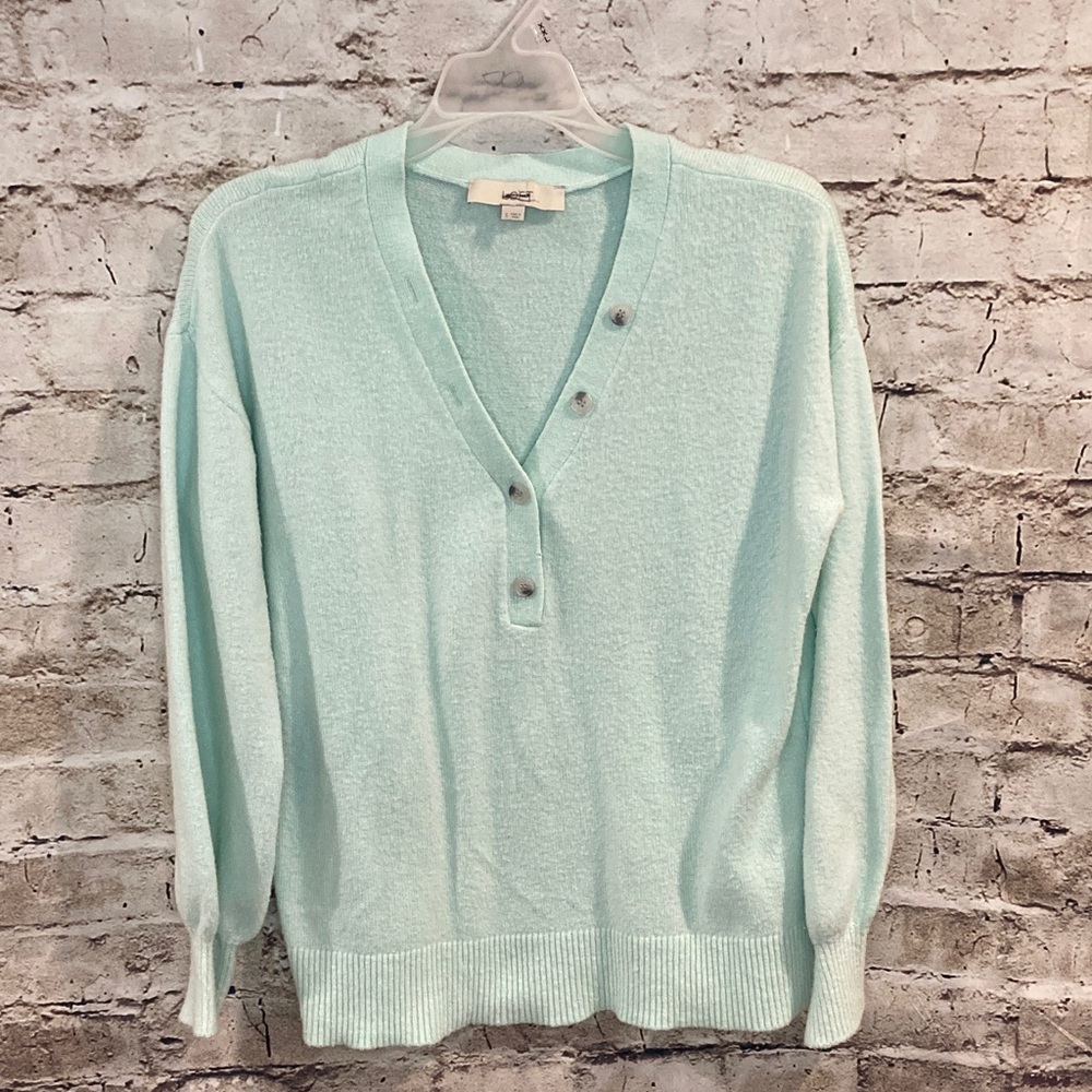 LOFT Seafoam Green V-Neck Sweater